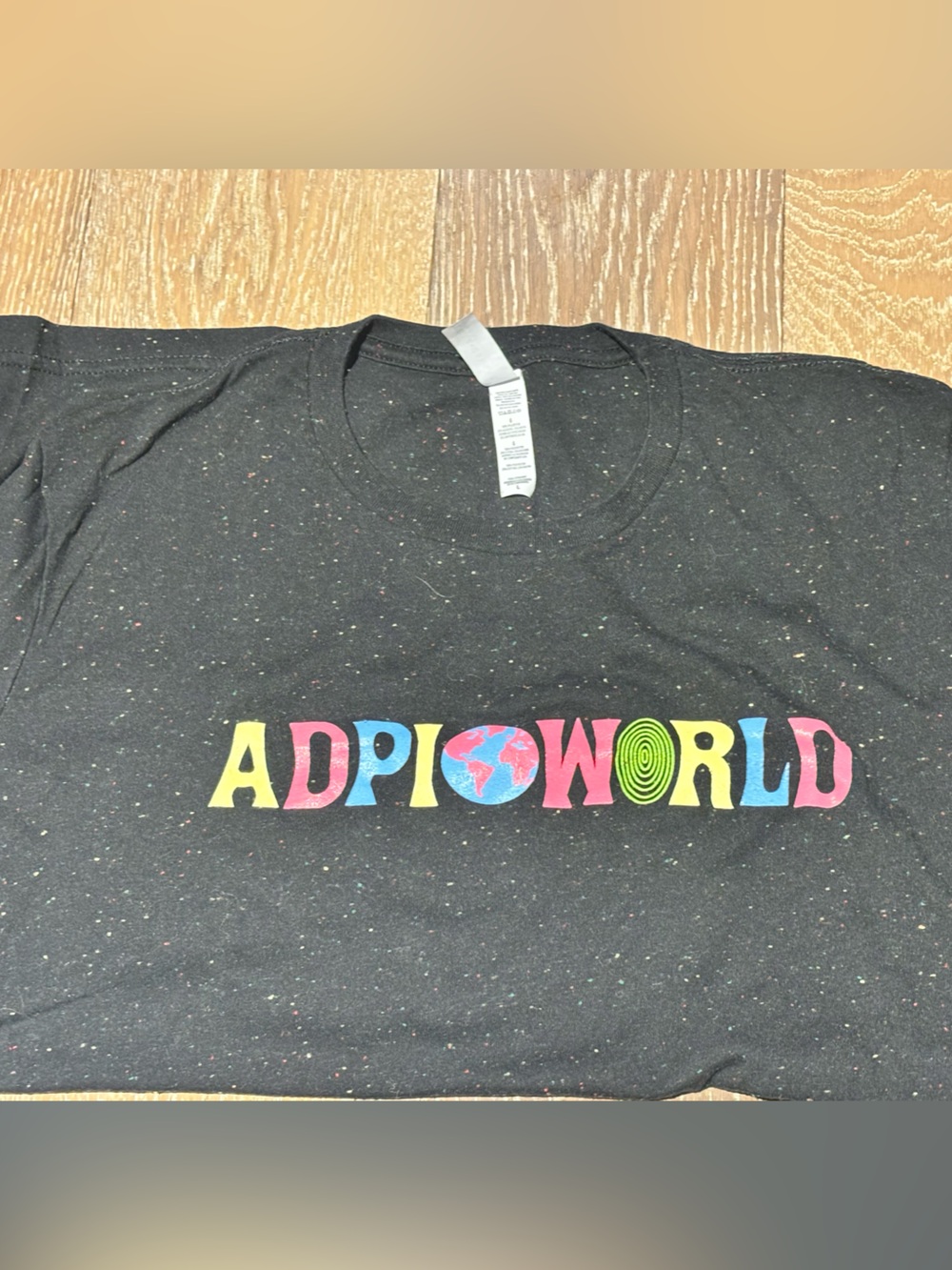 Bella Canvas Black 'AdPi World' Kids Graphic Tee with Multicolor Print
